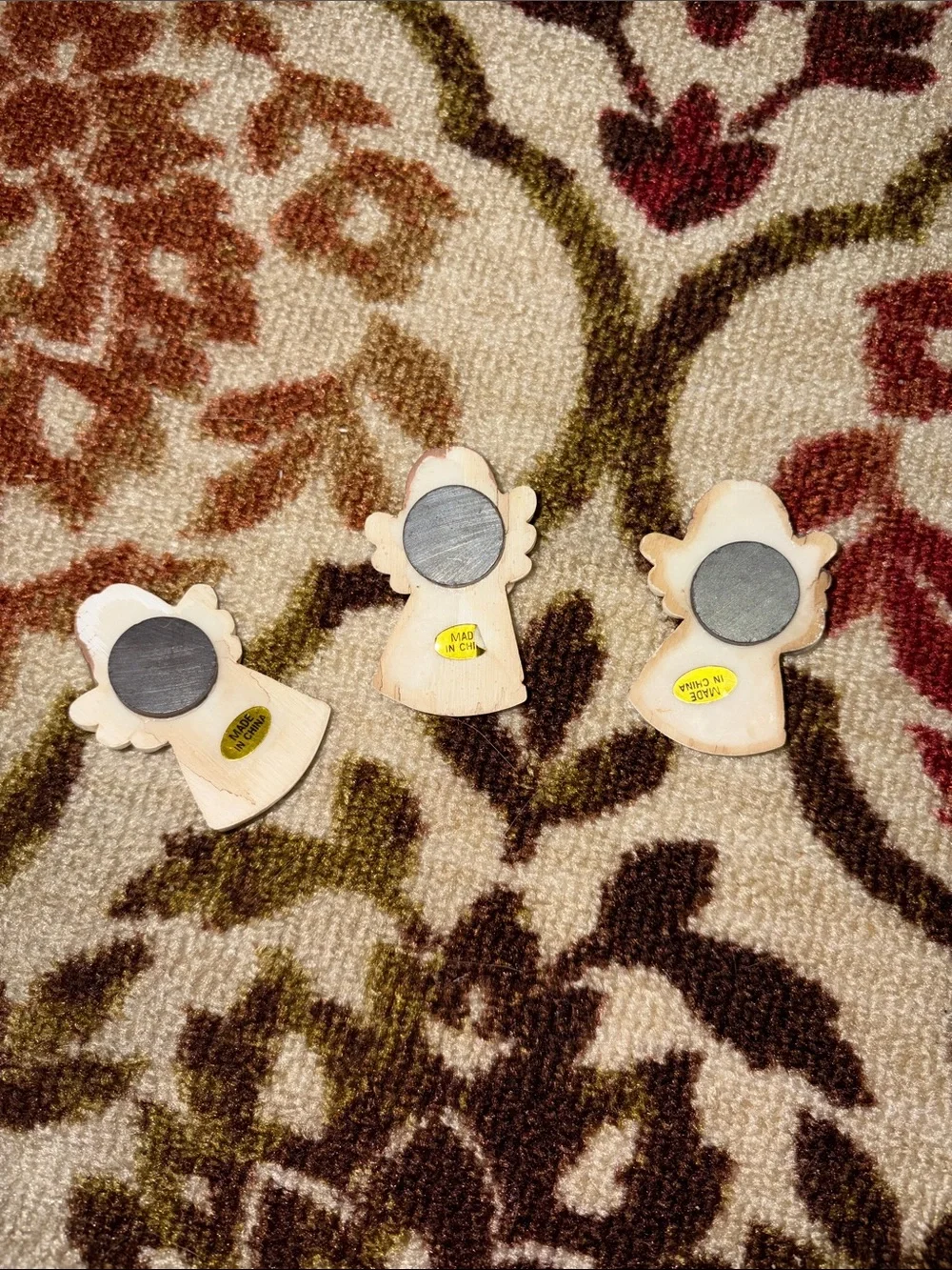 Vintage Ceramic Worshiping Angel Magnets Set of Three NWT